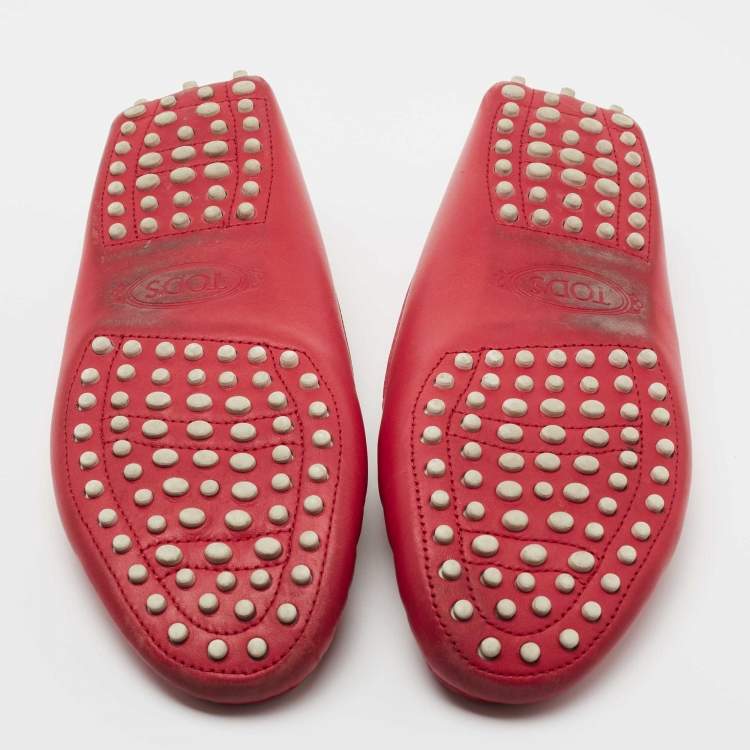 مملوكة مسبقًا Tod's Pink Leather Penny Slip On Loafers Size 38