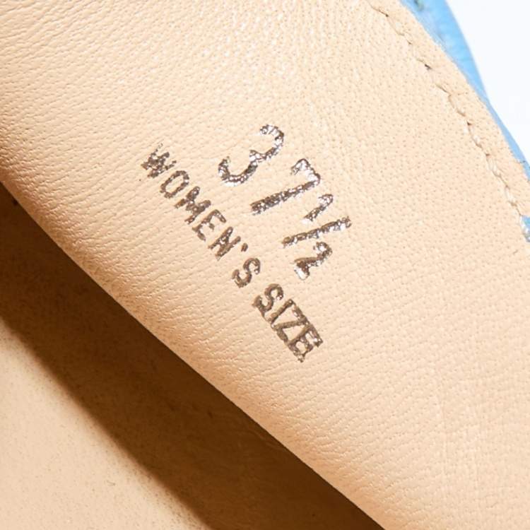 مملوكة مسبقًا Tod's Blue Leather Gommino Slip On Loafers Size 37.5