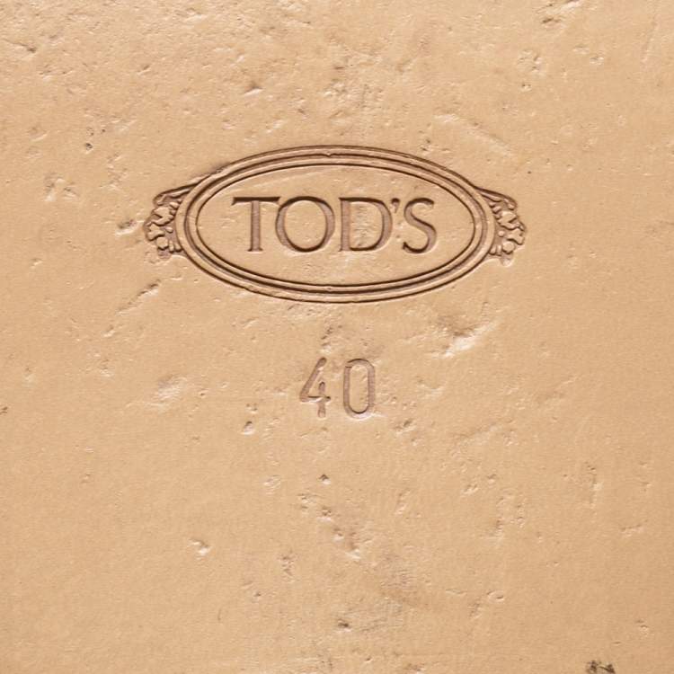 Pre Owned Tod's White Leather Slide Sandals Size 40