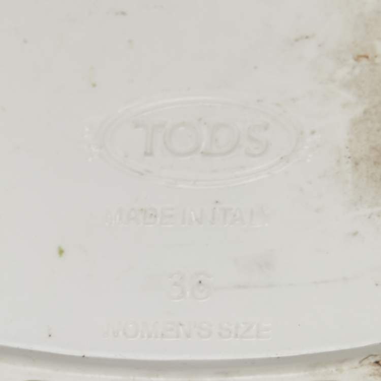 Pre Owned Tod's White Rubber Fringe Bow Thong Flat Sandals Size 36
