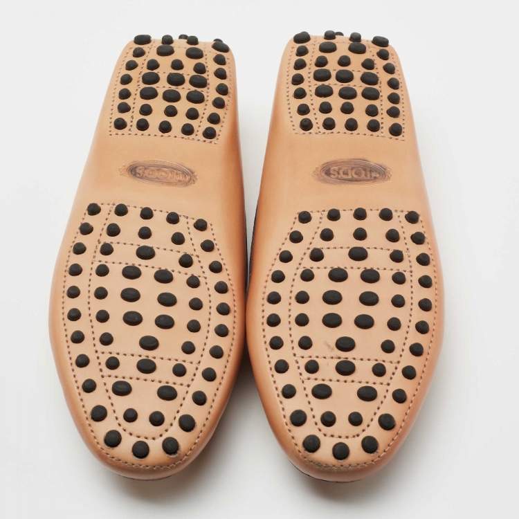 Pre Owned Tod's Beige Leather Penny Loafers Size 35