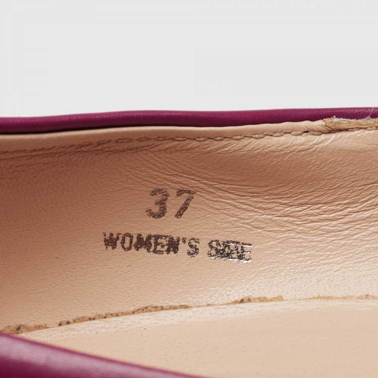Pre Owned Tod's Purple Leather Fringe Pumps Size 37