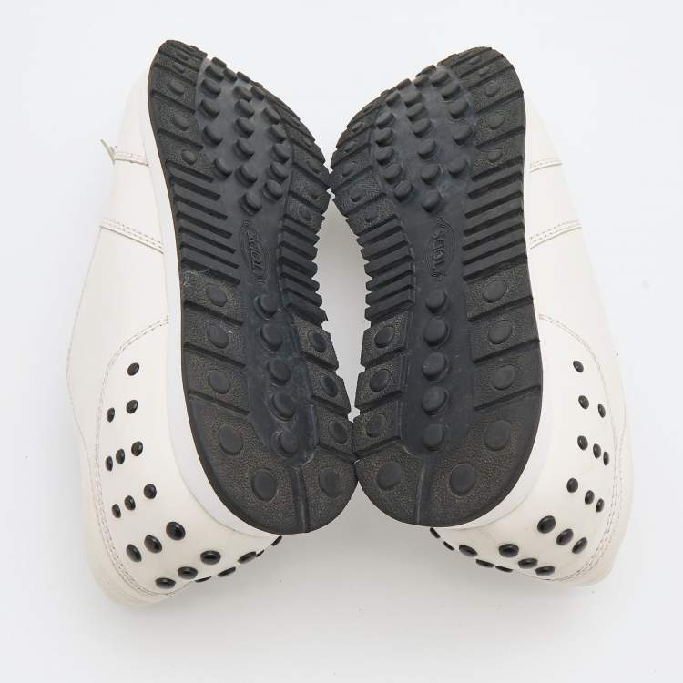Pre Owned Tod's White Leather Fringe Slip On Sneakers Size 39 