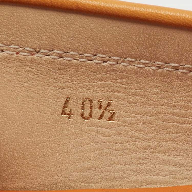 مملوكة مسبقًا Tod's Light Orange Leather Slip On Loafers Size 40.5