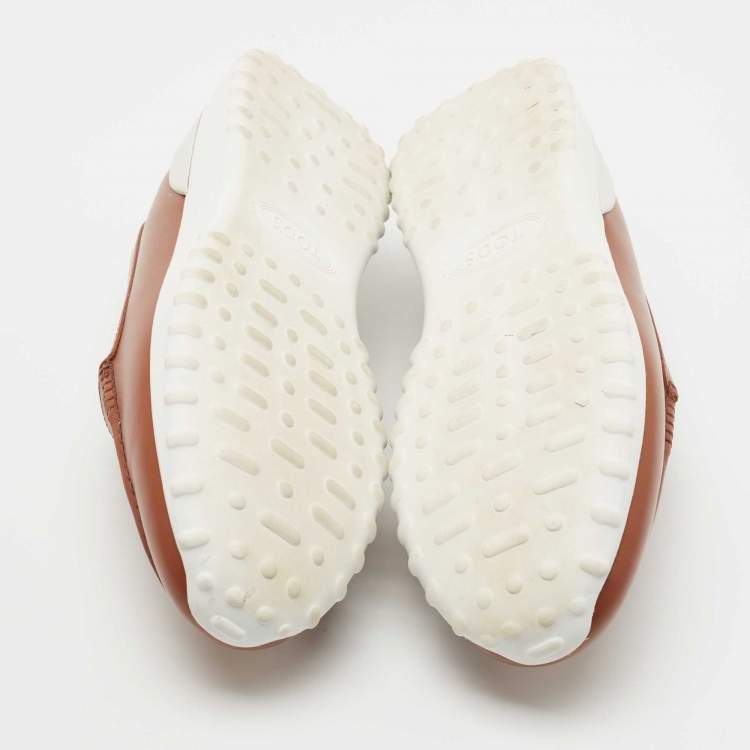 Pre Owned Tod's Brown Leather Gommino Loafer Sneakers Size 37