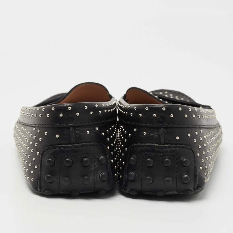 مملوكة مسبقًا Tod's Black Leather Gommino Loafers Size 38