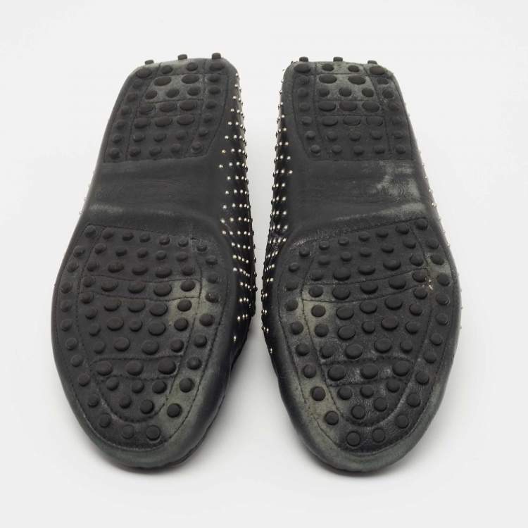مملوكة مسبقًا Tod's Black Leather Gommino Loafers Size 38