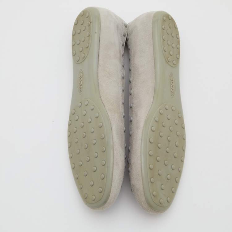 Pre Owned Tod's Grey Suede Ballet Flats Size 36