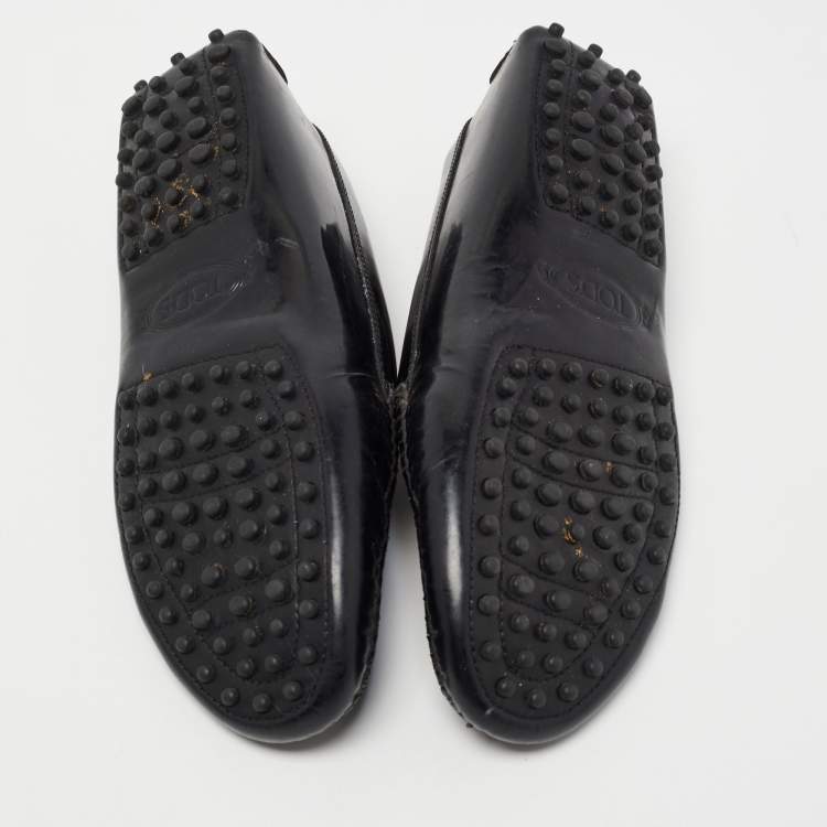 Pre Owned Tod's Black Patent Leather Penny Loafers Size 39