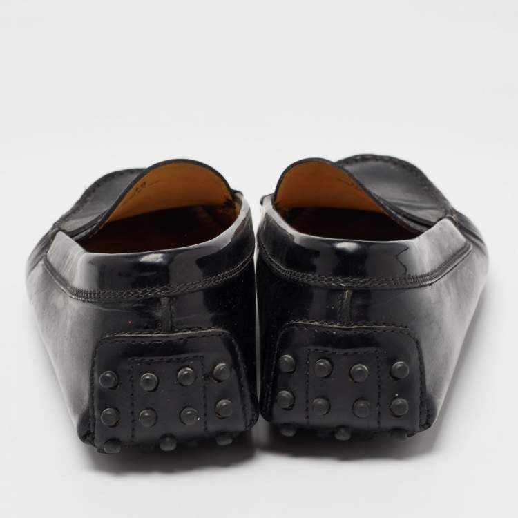 Pre Owned Tod's Black Patent Leather Penny Loafers Size 39