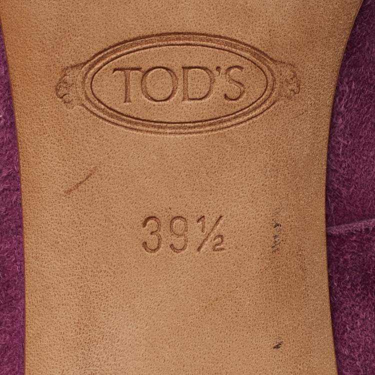Pre Owned Tod's Purple Suede Buckle Pumps Size 39.5