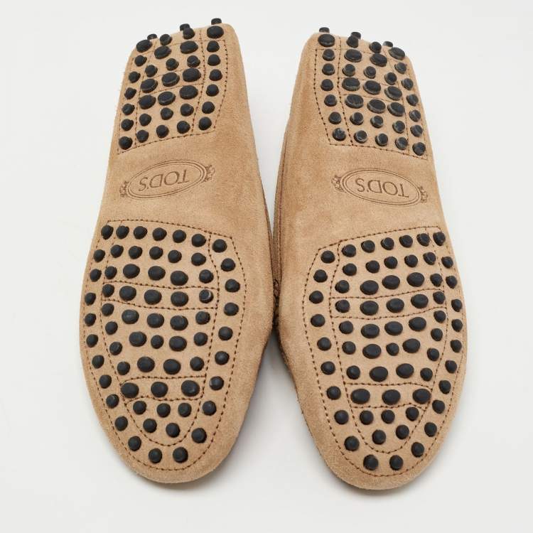 Pre Owned Tods Beige Suede Penny Loafers Size 35