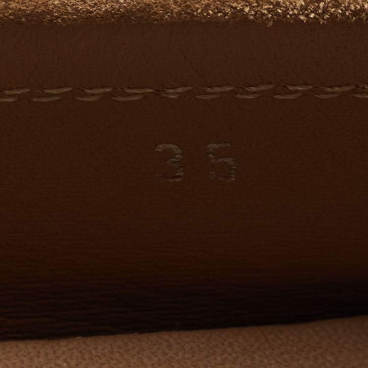 Pre Owned Tods Beige Suede Penny Loafers Size 35