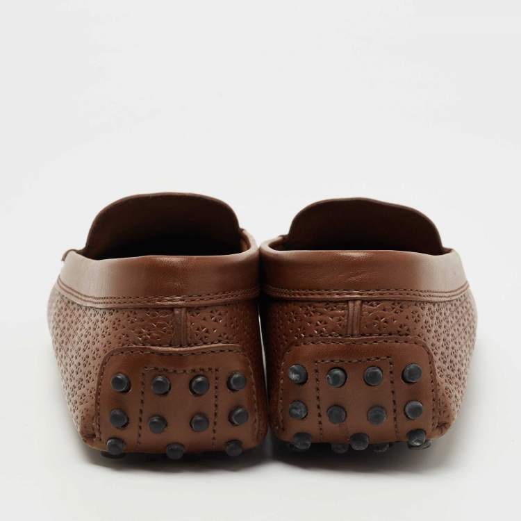 Pre Owned Tod's Brown Leather Slip On  Loafers Size 37.5 