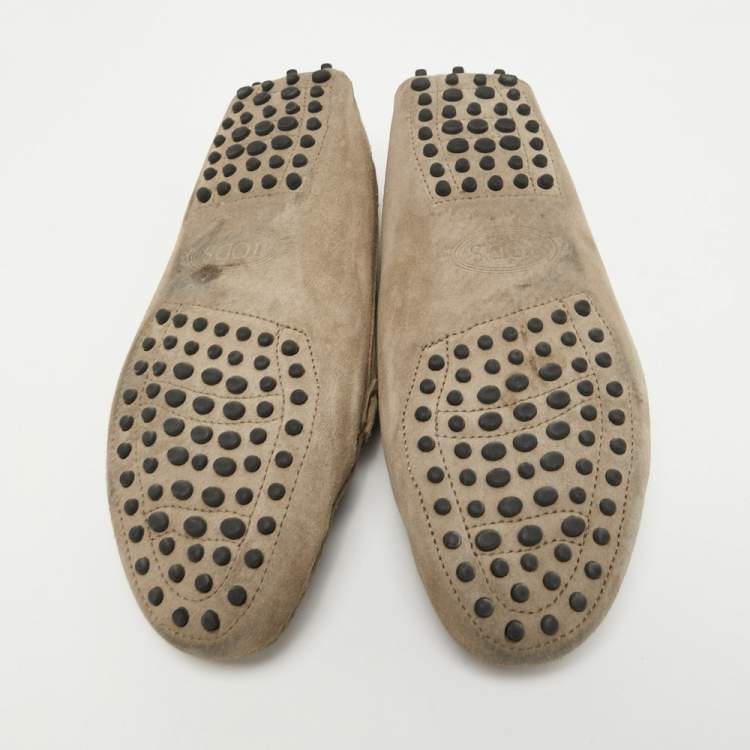 Pre Owned Tod's Brown Suede Slip On Loafers Size 37