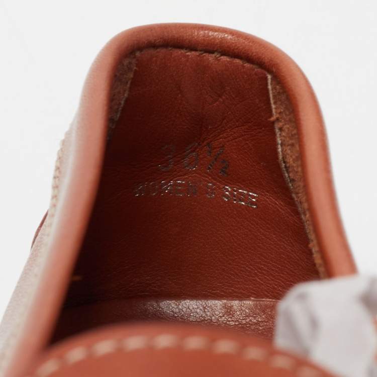 Pre Owned Tod's Brown Leather Penny Loafers Size 36.5 