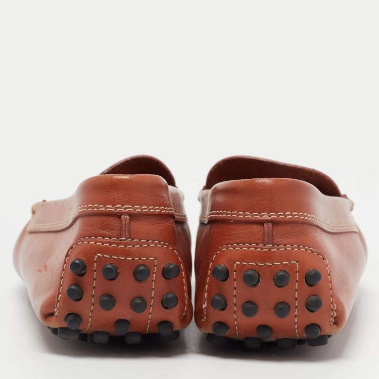 Pre Owned Tod's Brown Leather Penny Loafers Size 36.5 