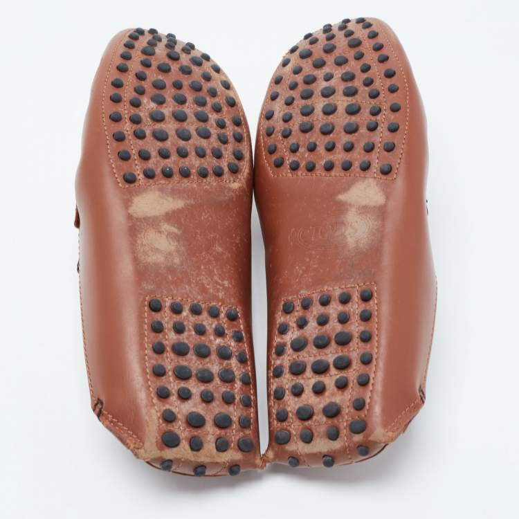 Pre Owned Tod's Brown Leather Kate Flat Mules Size 39