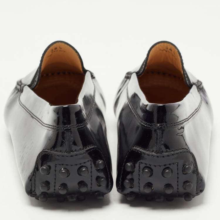 Pre Owned Tod's Black Patent Leather Penny Loafers Size 38.5