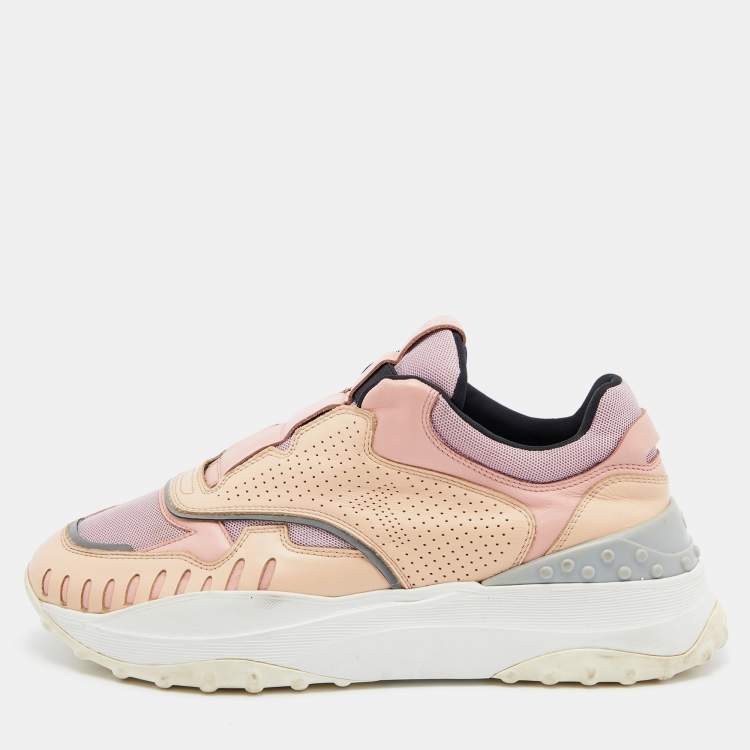 Pre Owned Tod's Tri Color Mesh and Leather Sneakers Size 39.5