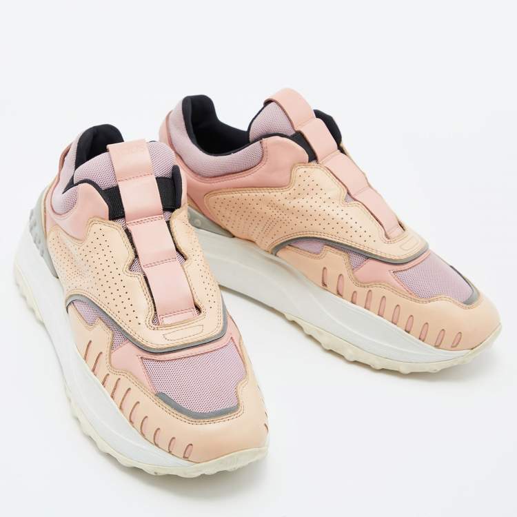 Pre Owned Tod's Tri Color Mesh and Leather Sneakers Size 39.5