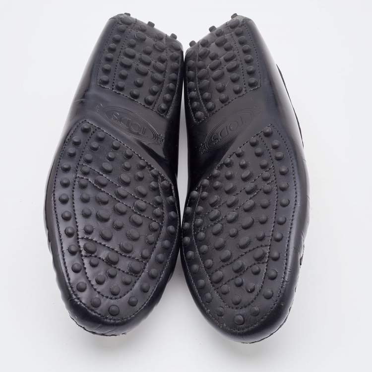 Pre Owned Tod's Black Patent Leather Penny Slip On Loafers Size 37