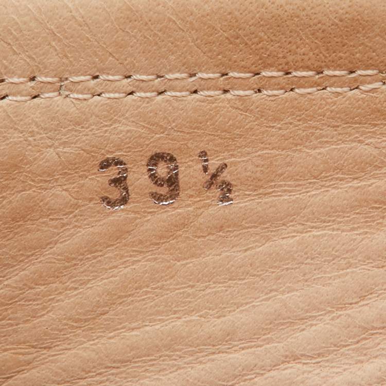 Pre Owned Tod's Beige Leather Gommino Driving Loafers Size 39.5
