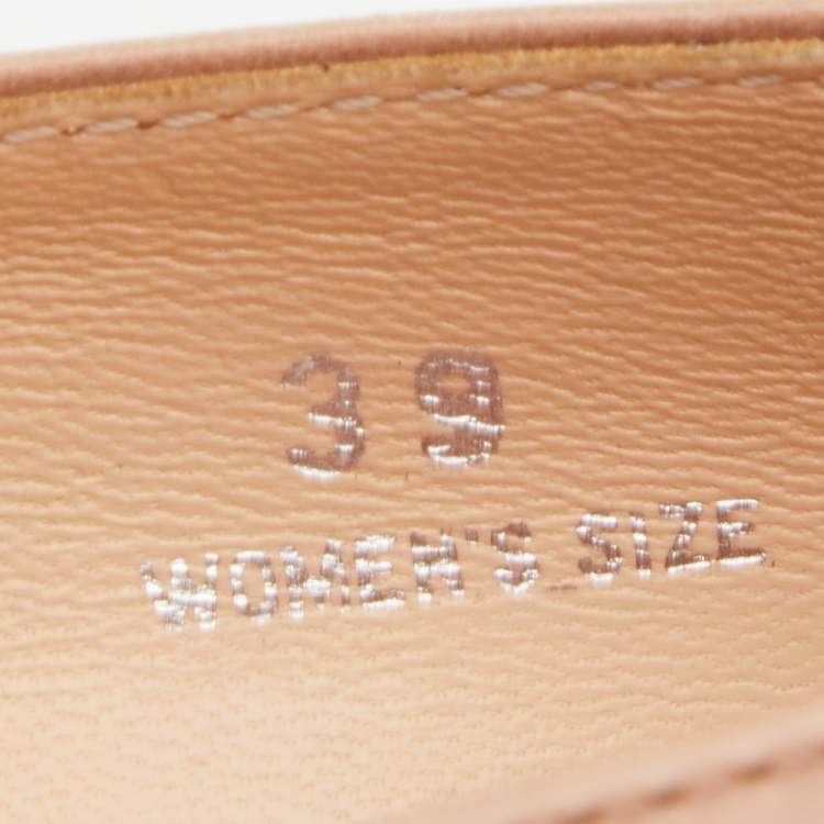 Pre Owned Tod's Beige Leather Block Heel Pumps Size 39