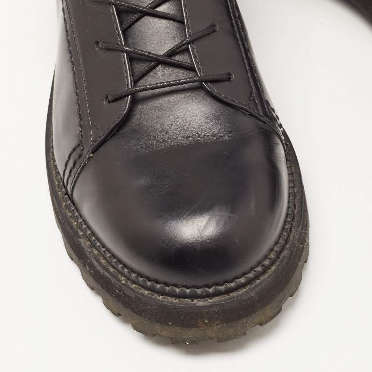 Pre Owned Tod's Black Leather Buckle Strap Ankle Boots Size 41