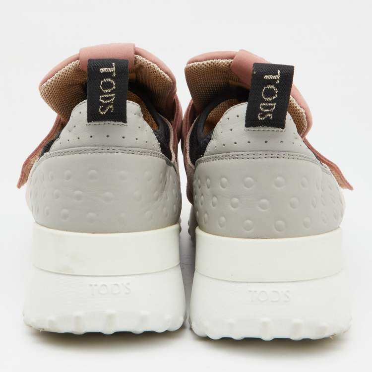Pre Owned Tod's Multicolor Suede and Leather Low Top Sneakers Size 39.5