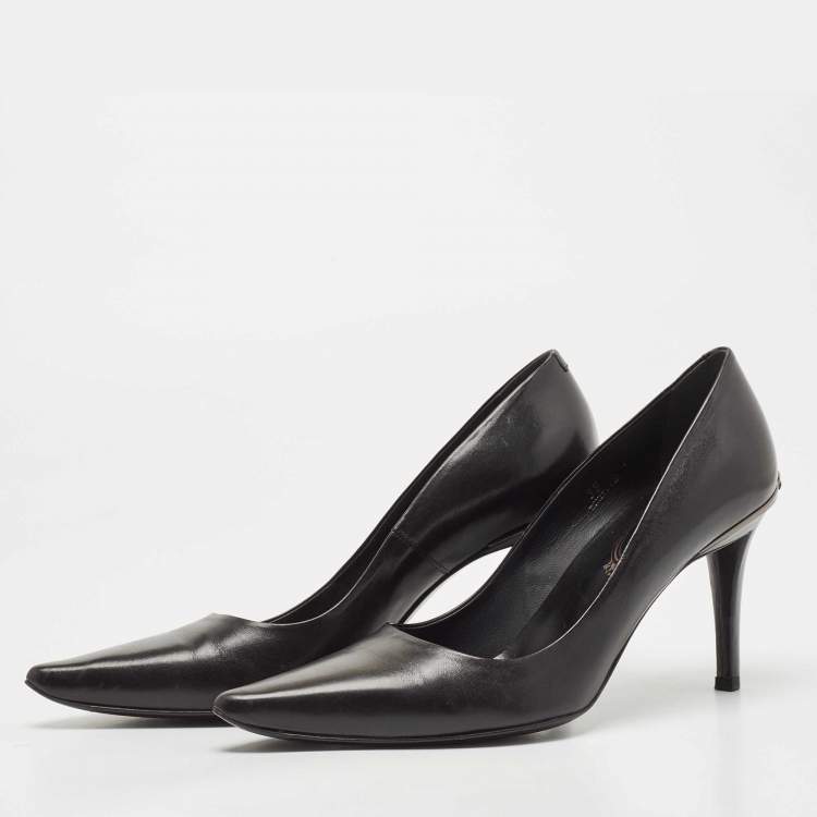 Pre Owned Tod's Black Leather Pointed Toe Pumps Size 39