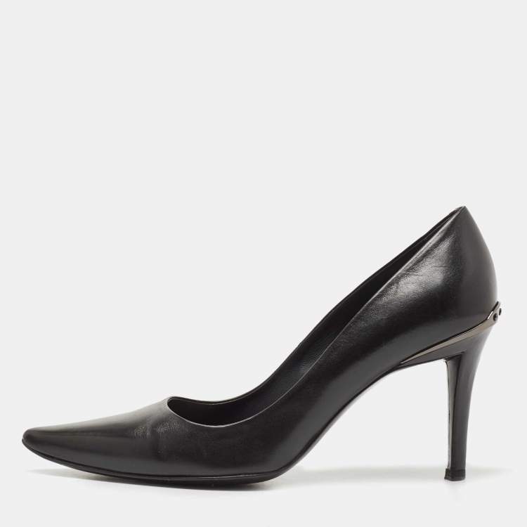 Pre Owned Tod's Black Leather Pointed Toe Pumps Size 39