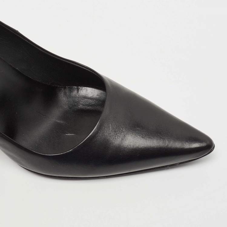 Pre Owned Tod's Black Leather Pointed Toe Pumps Size 39