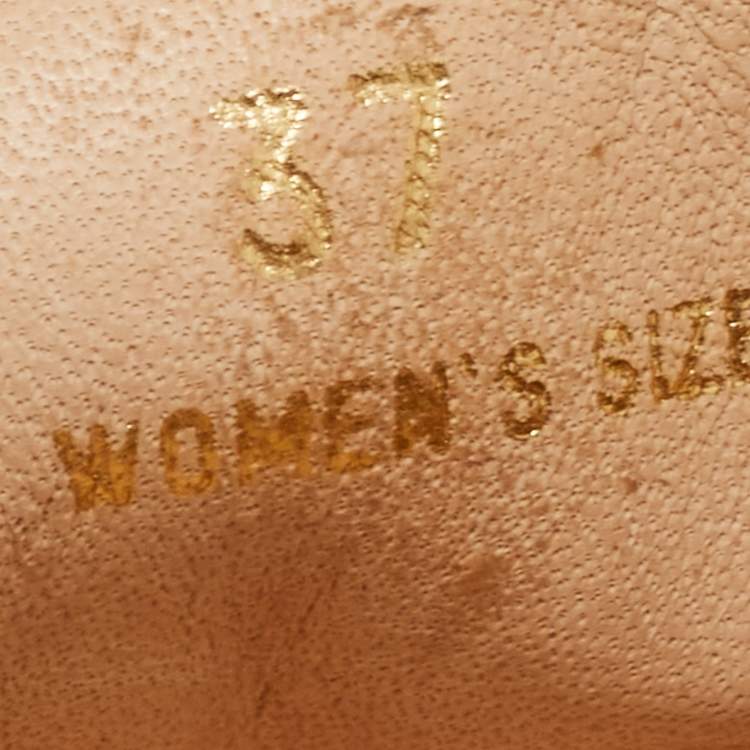 Pre Owned Tod's Metallic Gold Foil Leather Gommino Bow Slip On Loafers Size 37