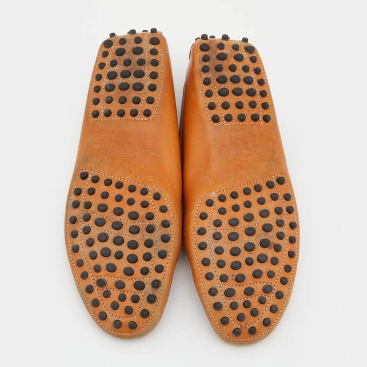 مملوكة مسبقًا Tod's Tan Leather Gommino Driver Loafers Size 38