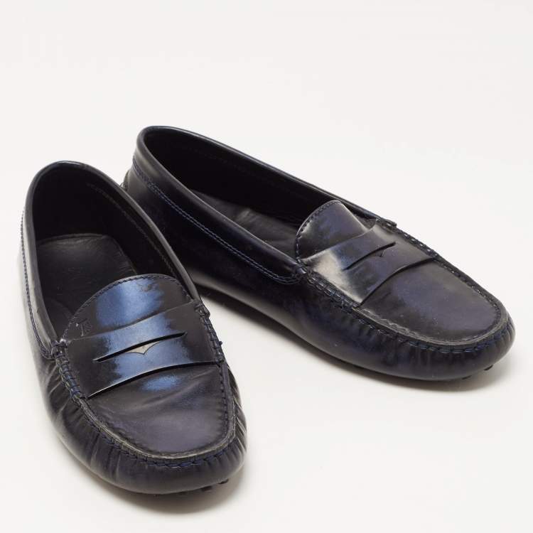 مملوكة مسبقًا Tod's Two Tone Leather Penny Slip On Loafers Size 36