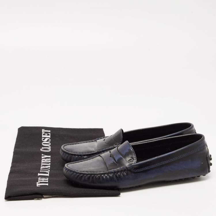 مملوكة مسبقًا Tod's Two Tone Leather Penny Slip On Loafers Size 36