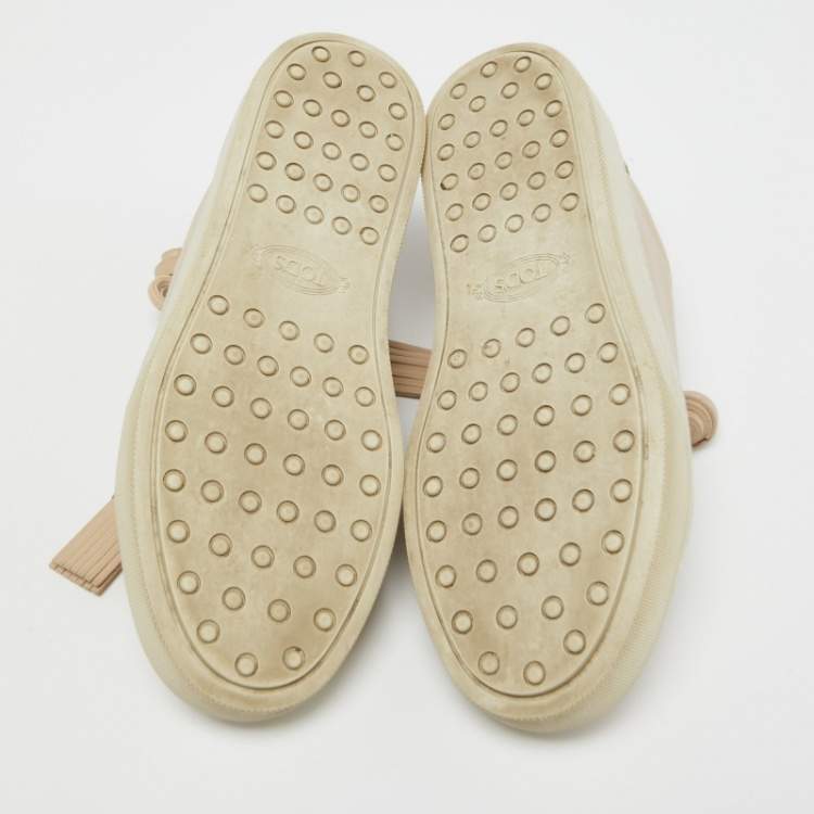Pre Owned Tod's Pink Leather Low Top Sneakers Size 35