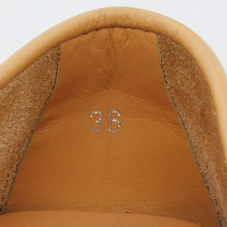 Pre Owned Tod's Beige Leather Penny Loafers Size 36