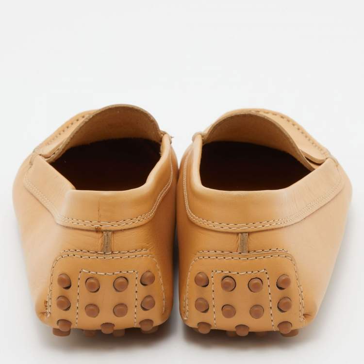 Pre Owned Tod's Beige Leather Penny Loafers Size 36