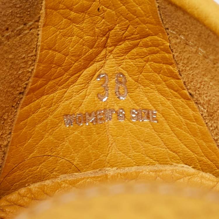 Pre Owned Tod's Yellow Leather Penny Loafers Size 38