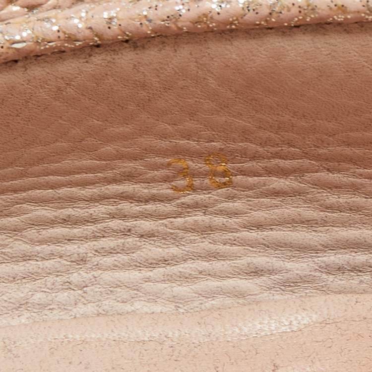 Pre Owned Tod's Pink Leather Bow Detail Slip On Loafers Size 38