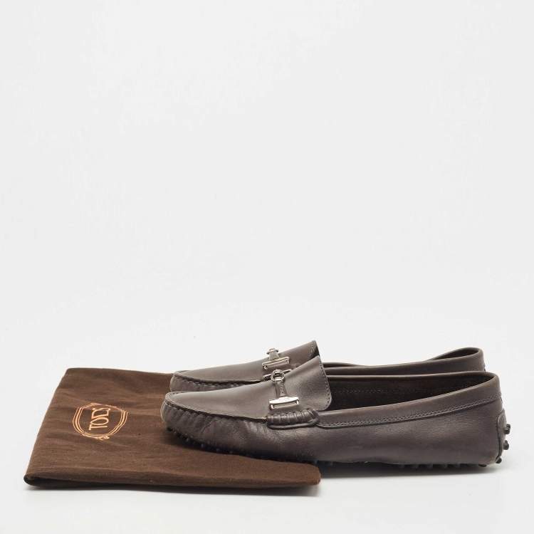 Pre Owned Tod's Black Leather Slip on Loafers Size 39