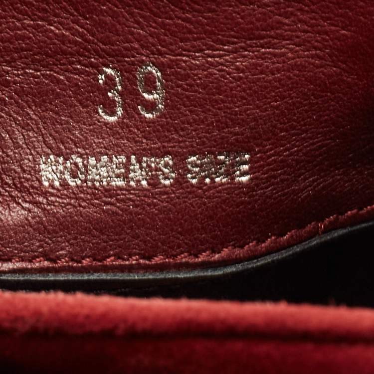 Pre Owned Tod's Burgundy Suede Zip Ankle Boots Size 39