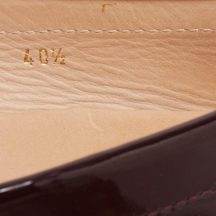 مملوكة مسبقًا Tod's Plum Patent Leather Safety Pin Detail Fringe Loafers Size 40.5