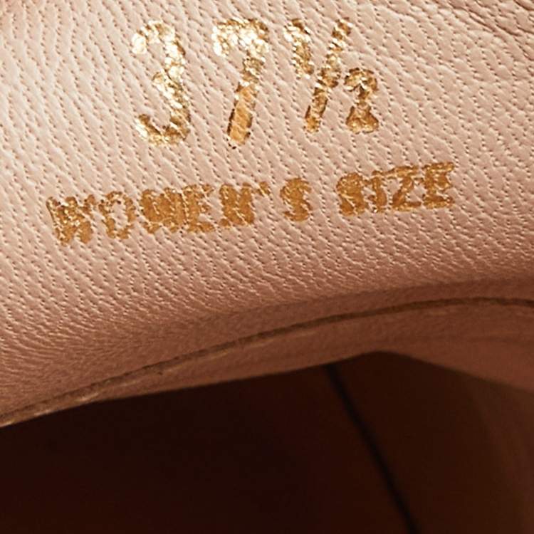 Pre Owned Tod's Peach Leather Double T Slip On Penny Loafers Size 37.5