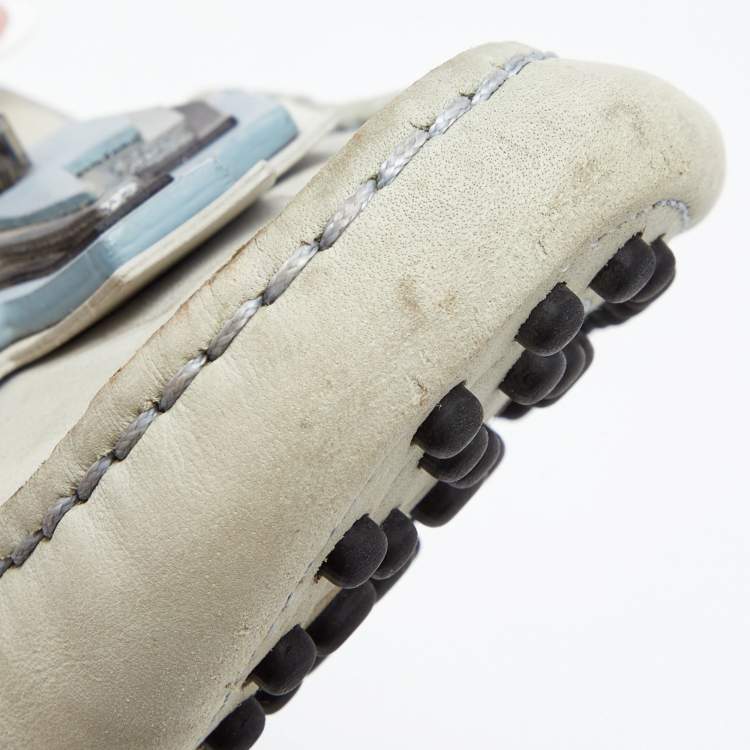 مملوكة مسبقًا Tod's Grey Nubuck Leather Slip On Loafers Size 41