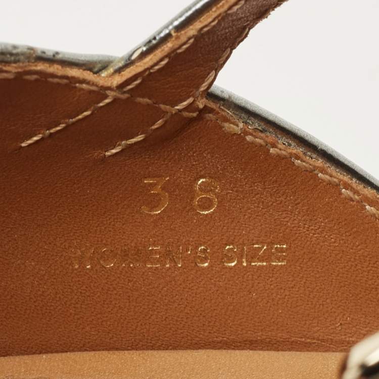Pre Owned Tod's Silver Leather Platform Sandals Size 38