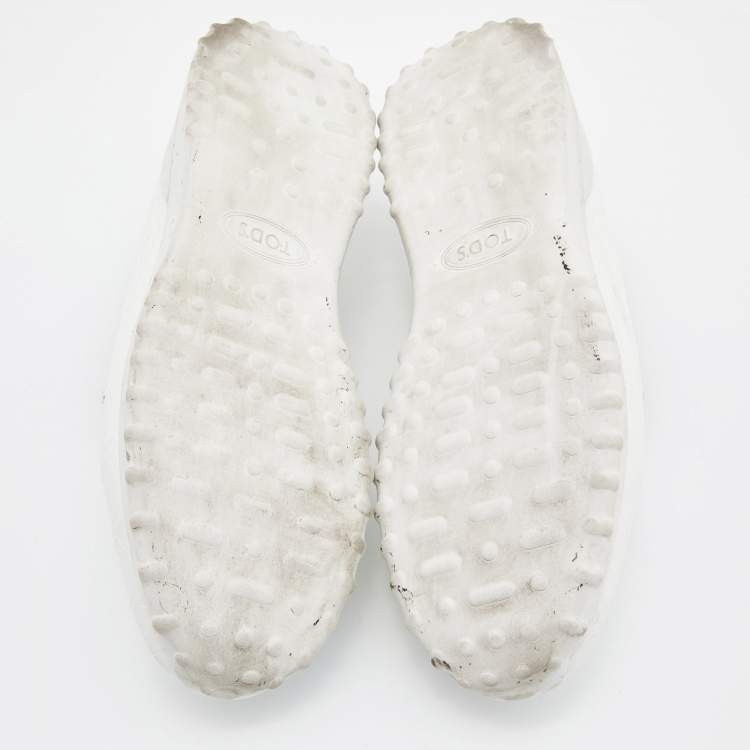 Pre Owned Tod's x Alber Elbaz White Croc Embossed Leather Happy Moments Slip On Sneakers Size 39.5 
