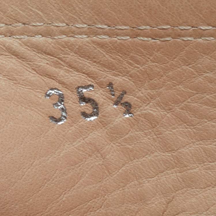 Pre Owned Tod's Beige Leather Penny Loafers Size 35.5